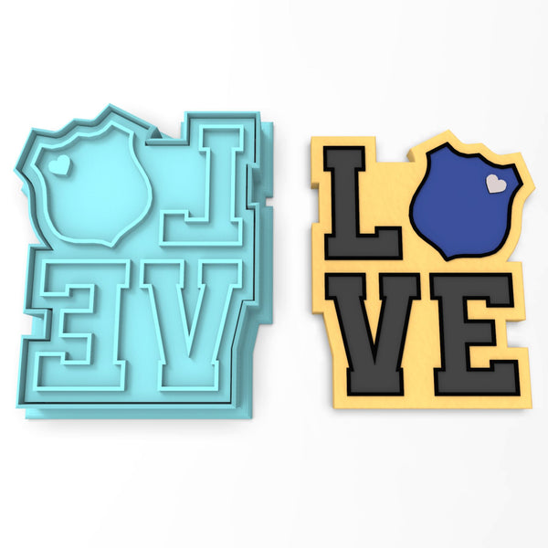 Love Police Badge Cookie Cutter | Stamp | Stencil #1