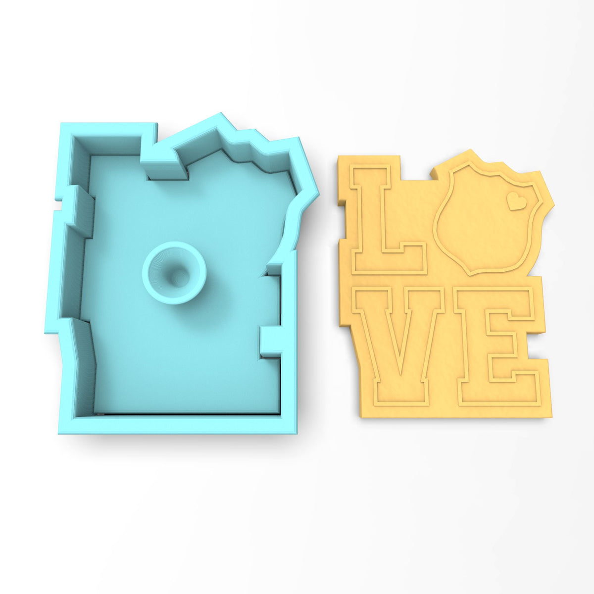 Love Police Badge Cookie Cutter | Stamp | Stencil #1