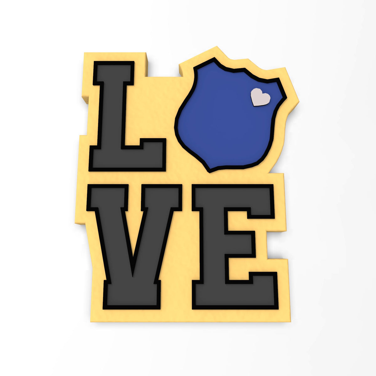 Love Police Badge Cookie Cutter | Stamp | Stencil #1