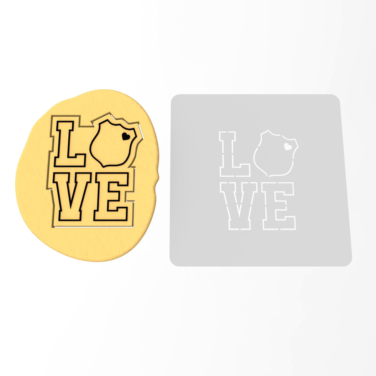 Love Police Badge Cookie Cutter | Stamp | Stencil #1