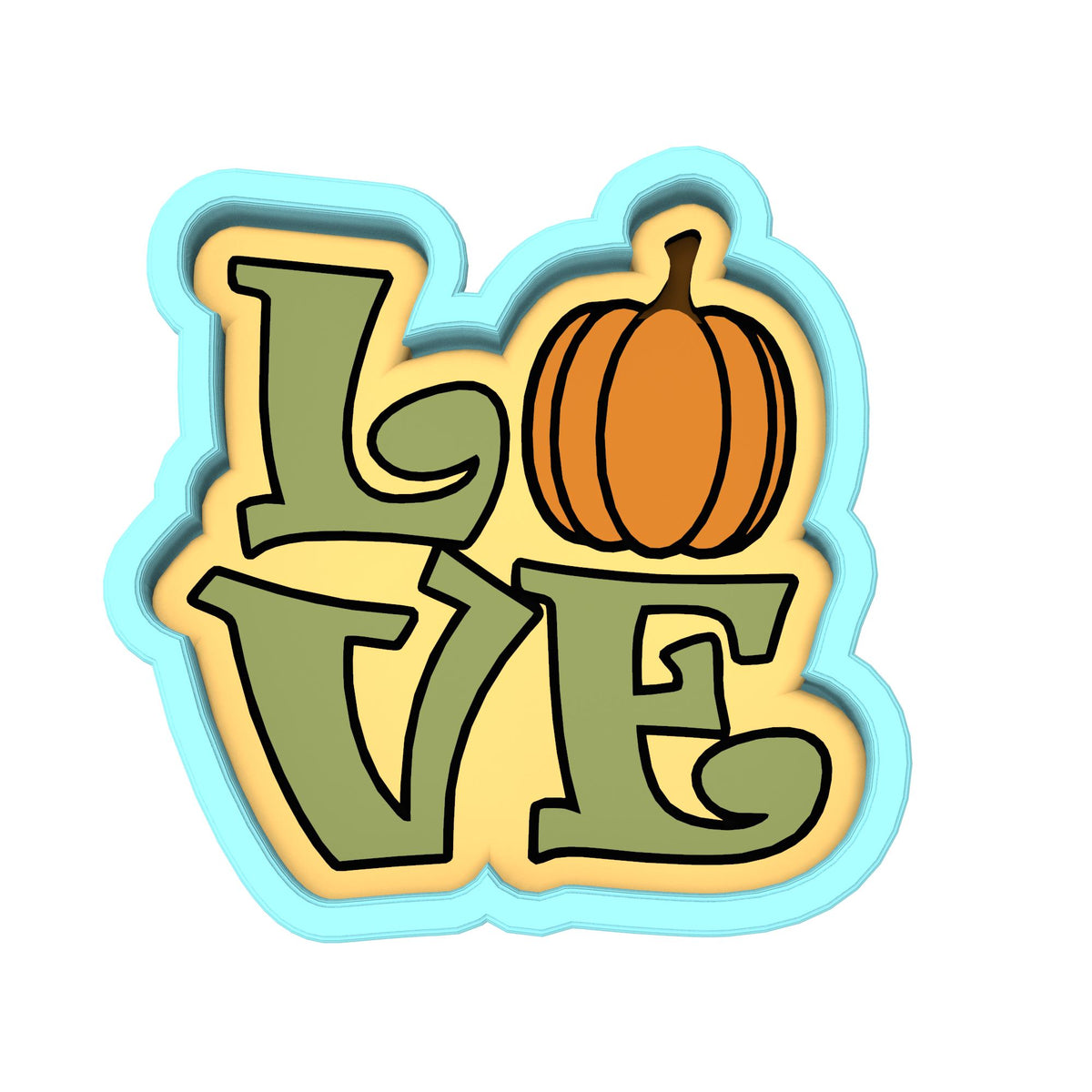 Love Pumpkin Cookie Cutter | Stamp | Stencil #1 Halloween / Fall Cookie Cutter Lady 