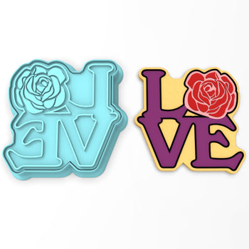 Love Rose Cookie Cutter | Stamp | Stencil #1
