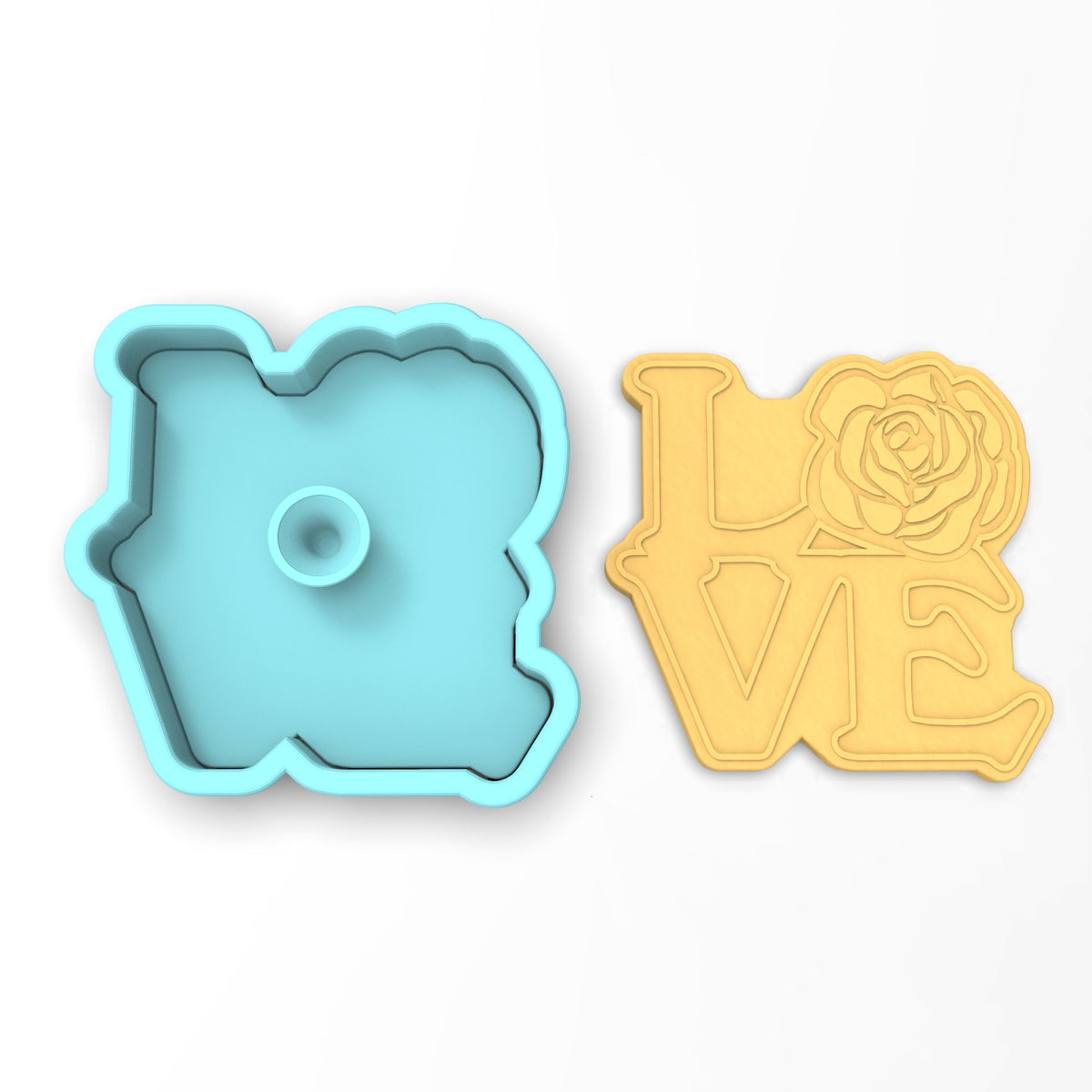 Love Rose Cookie Cutter | Stamp | Stencil #1