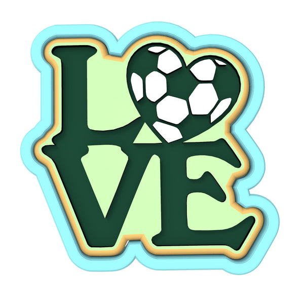 Love Soccer Cookie Cutter | Stamp | Stencil #1 transportation Cookie Cutter Lady 