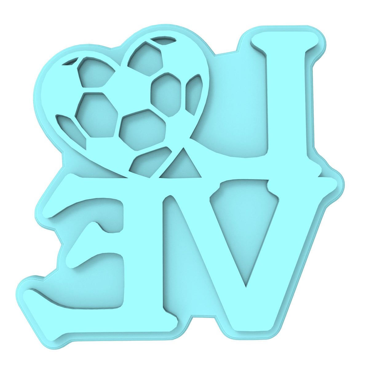 Love Soccer Cookie Cutter | Stamp | Stencil #1 transportation Cookie Cutter Lady MINI - 2 Inches (5cm) Stamp ONLY 