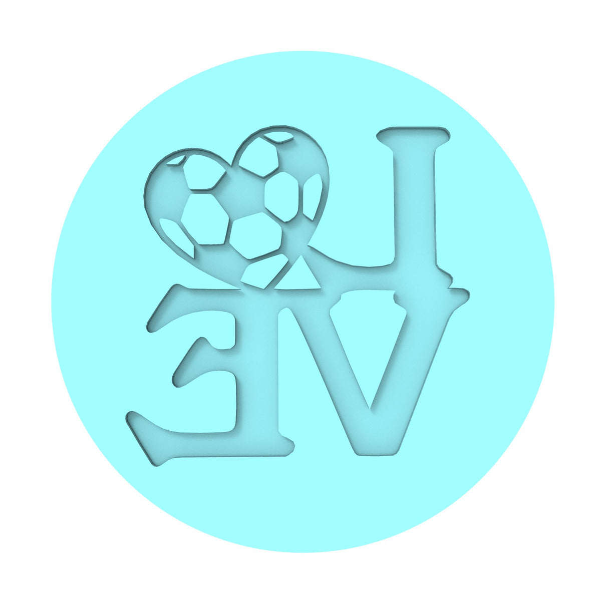 Love Soccer Cookie Cutter | Stamp | Stencil #1 transportation Cookie Cutter Lady MINI - 2 Inches (5cm) Debosser ONLY 