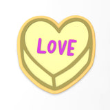 Love Valentine Candy Heart Cookie Cutter | Stamp | Stencil