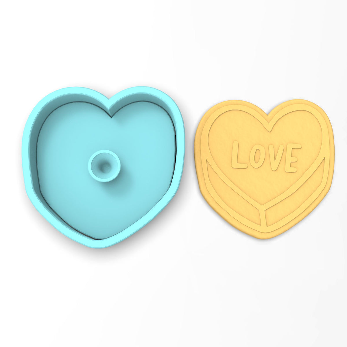 Love Valentine Candy Heart Cookie Cutter | Stamp | Stencil