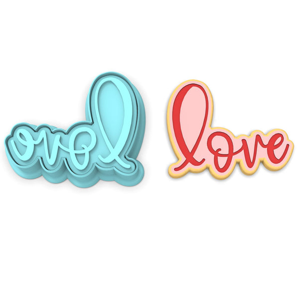 Love Word Cookie Cutter | Stamp | Stencil #1