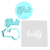 Lucky Cookie Cutter | Stamp | Stencil #2 Wedding / Baby / V Day Cookie Cutter Lady MINI - 2 Inches (5cm) **FULL SET BUNDLE** Cutter + Stamp + Stencil + Debosser **BEST DEAL** 