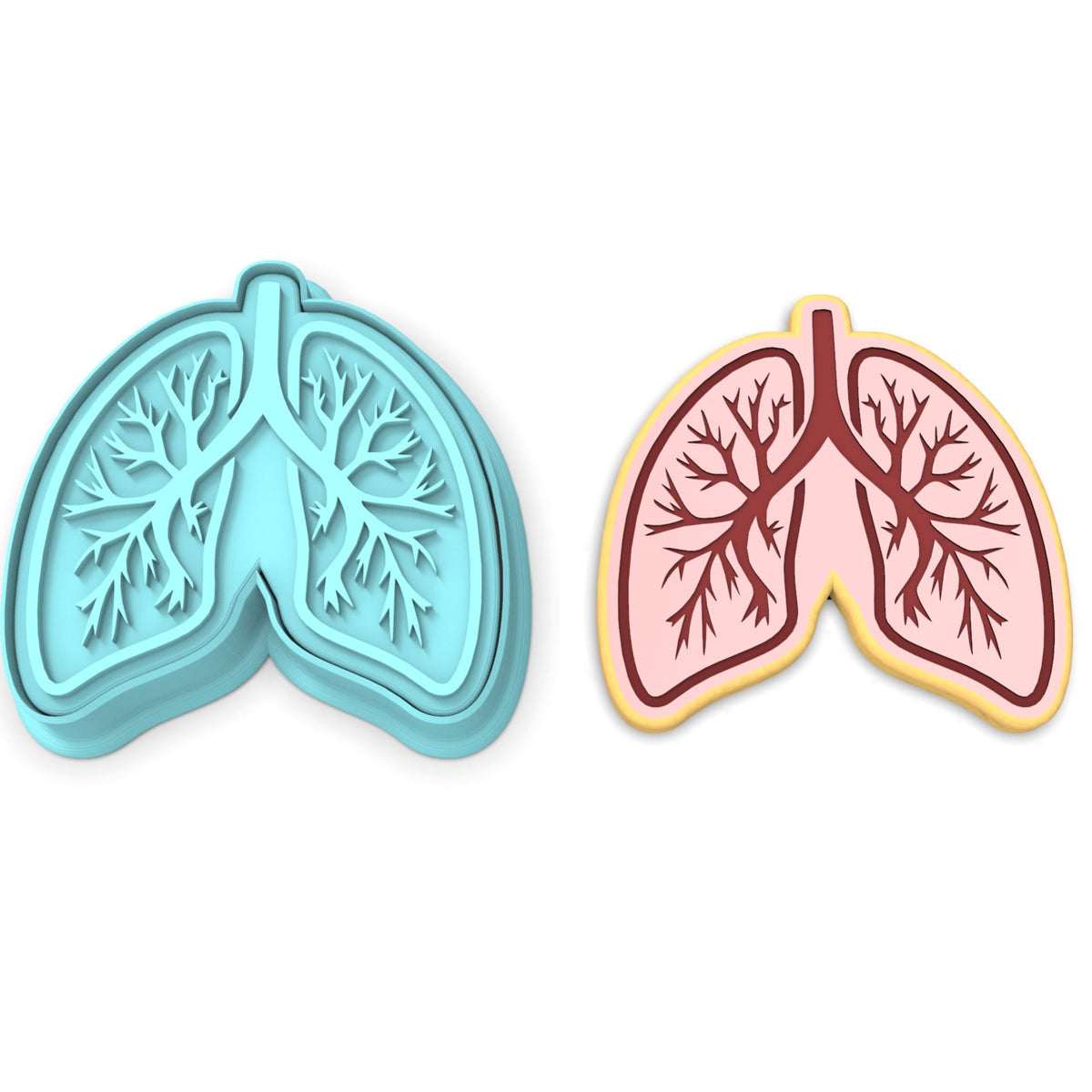 Lungs Cookie Cutter | Stamp | Stencil #1 Halloween / Fall Cookie Cutter Lady 2 Inch Small Cupcake Cutter + Stamp No