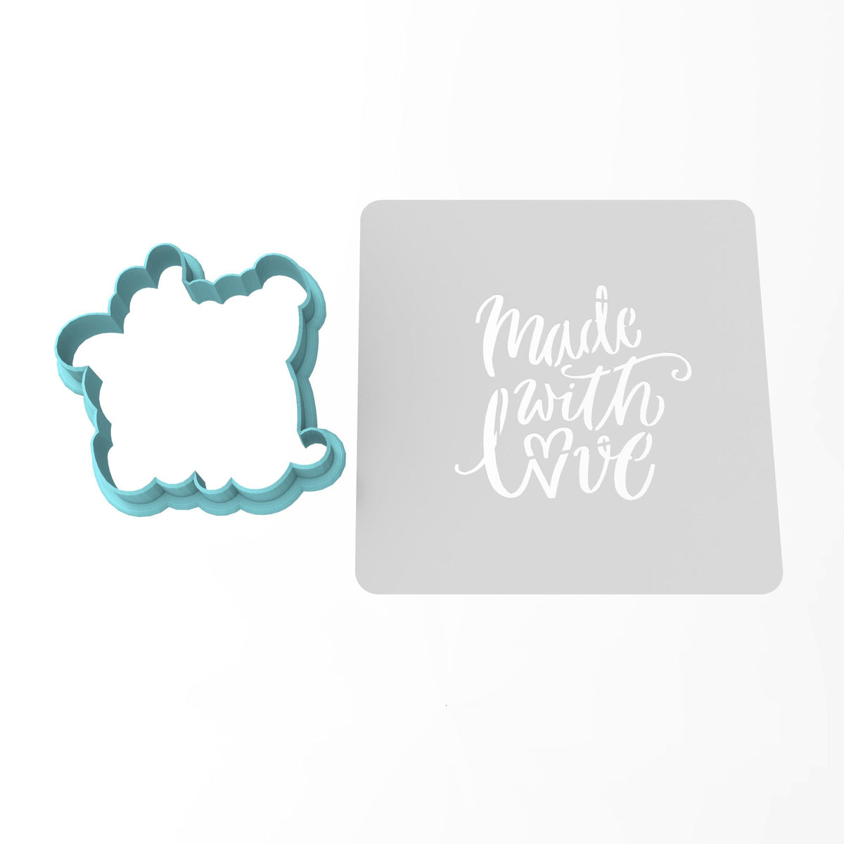Made with Love Cookie Cutter | Stamp | Stencil #1 Wedding / Baby / V Day Cookie Cutter Lady 