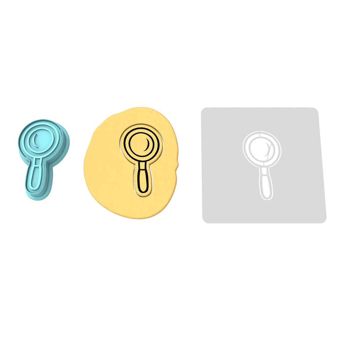 Magnifying Glass Cookie Cutter | Stamp | Stencil #1