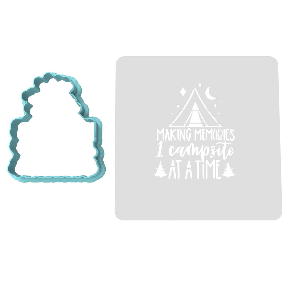 Making Memories One Campsite at a Time Cookie Cutter | Stamp | Stencil #1 Boys/ Army / Outdoorsman Cookie Cutter Lady 2 Inch Small Cupcake Cutter Only Yes