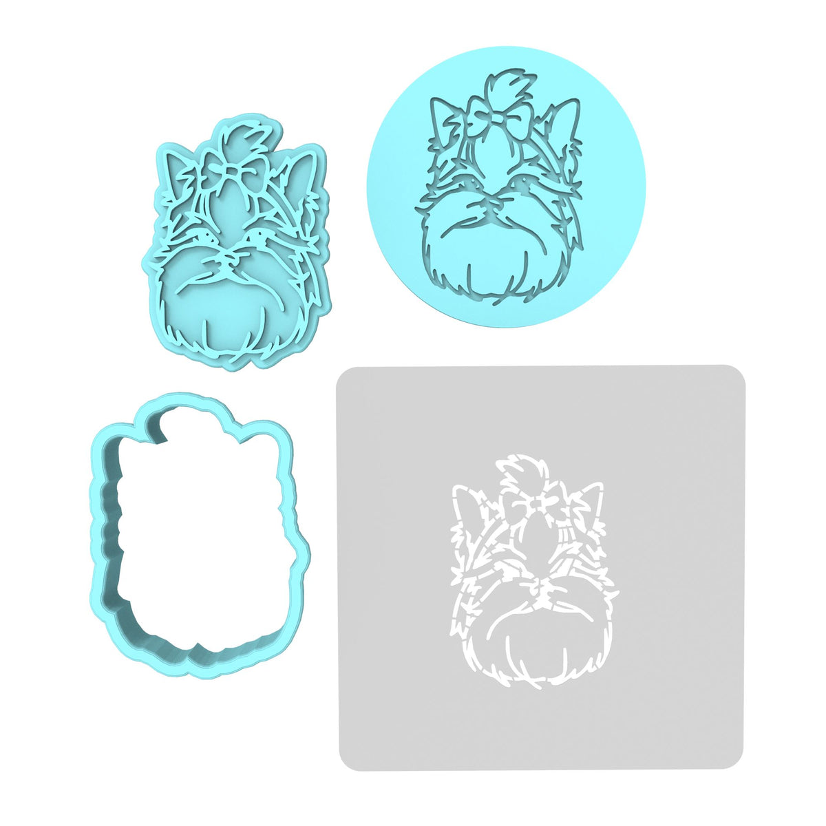 Maltese Cookie Cutter | Stamp | Stencil #1 Animals & Dinosaurs Cookie Cutter Lady MINI - 2 Inches (5cm) **FULL SET BUNDLE** Cutter + Stamp + Stencil + Debosser **BEST DEAL** 