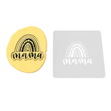 Mama Rainbow Cookie Cutter | Stamp | Stencil Cookie Cutters Cookie Cutter Lady 2 Inch Small Cupcake Stamp Only Yes
