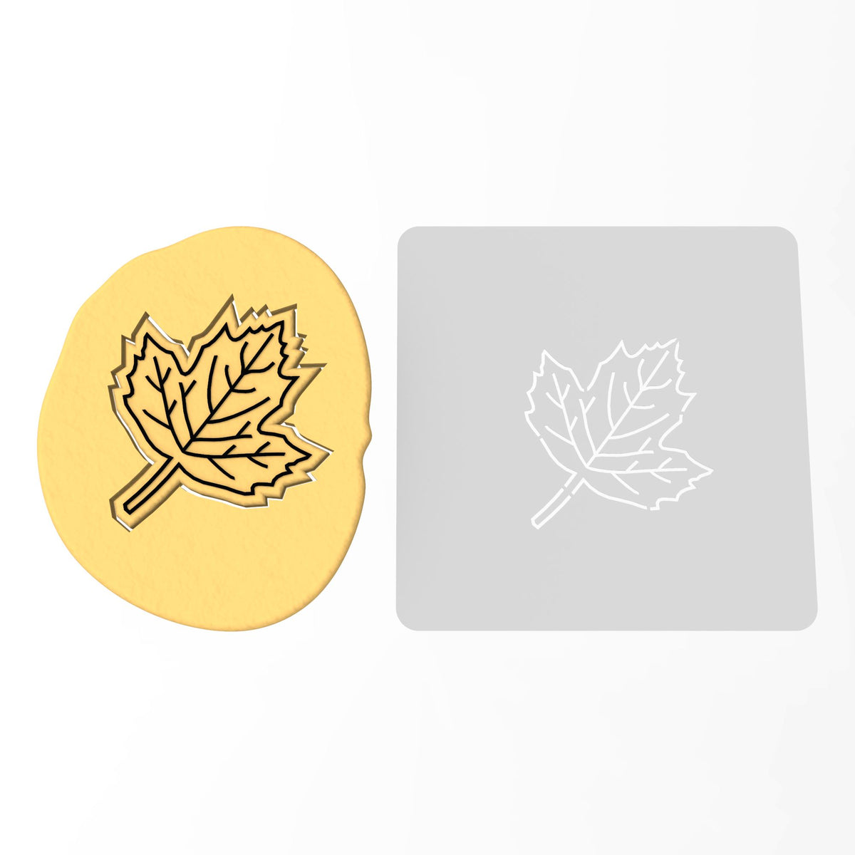 Maple Leaf Cookie Cutter | Stamp | Stencil #1 Halloween / Fall Cookie Cutter Lady 3 Inch Cupcake/Small Cookie Stamp Only Yes