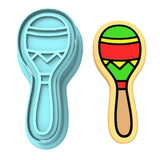 Maraca Cookie Cutter | Stamp | Stencil #1