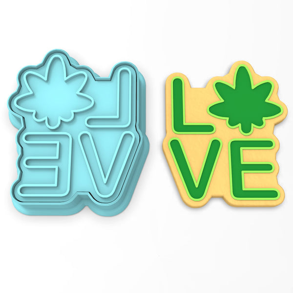 Marijuana Love Cookie Cutter | Stamp | Stencil #1
