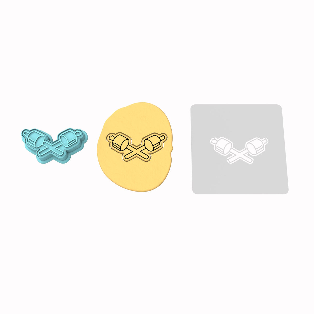 Marshmallow Stick Cookie Cutter | Stamp | Stencil #1