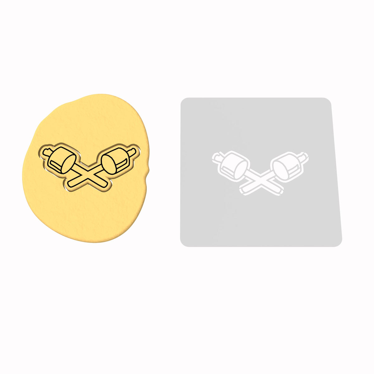 Marshmallow Stick Cookie Cutter | Stamp | Stencil #1