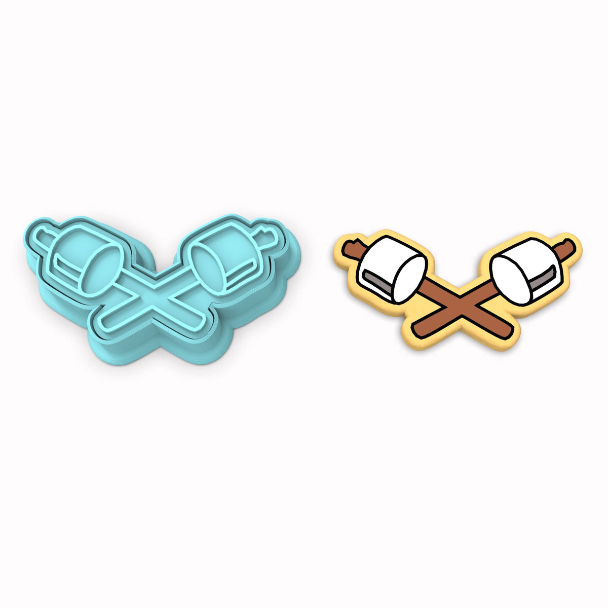 Marshmallow Stick Cookie Cutter | Stamp | Stencil #1