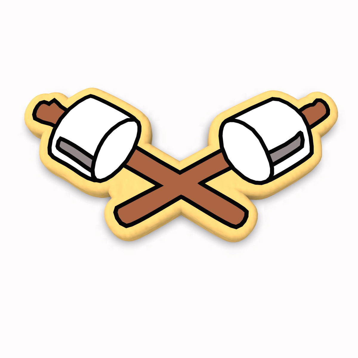 Marshmallow Stick Cookie Cutter | Stamp | Stencil #1