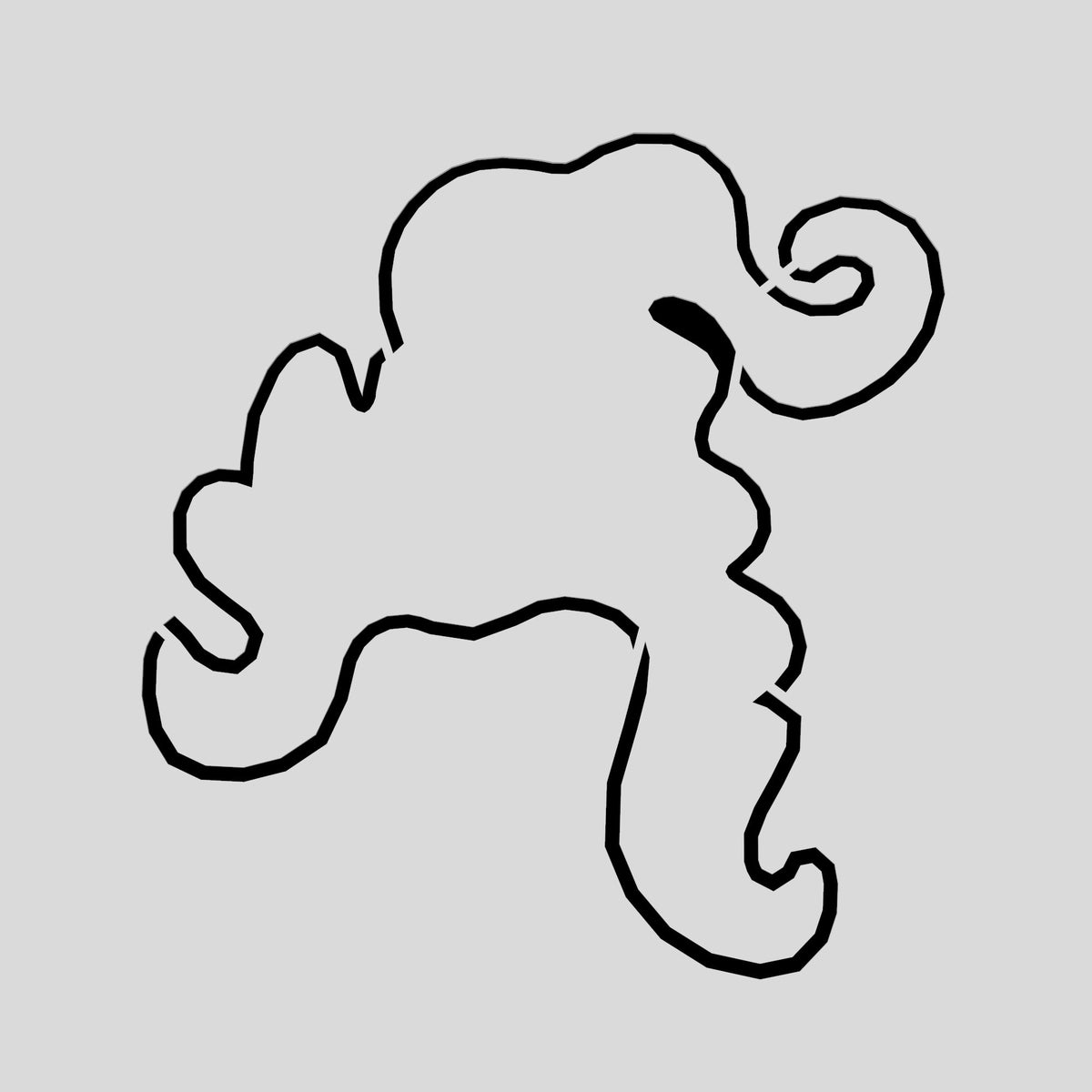 Mary Sanderson Witch Hair Cookie Cutter | Stamp | Stencil #1