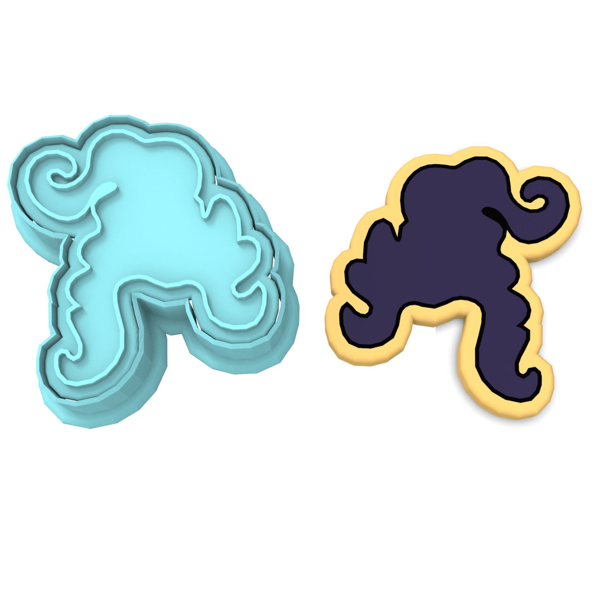 Mary Sanderson Witch Hair Cookie Cutter | Stamp | Stencil #1