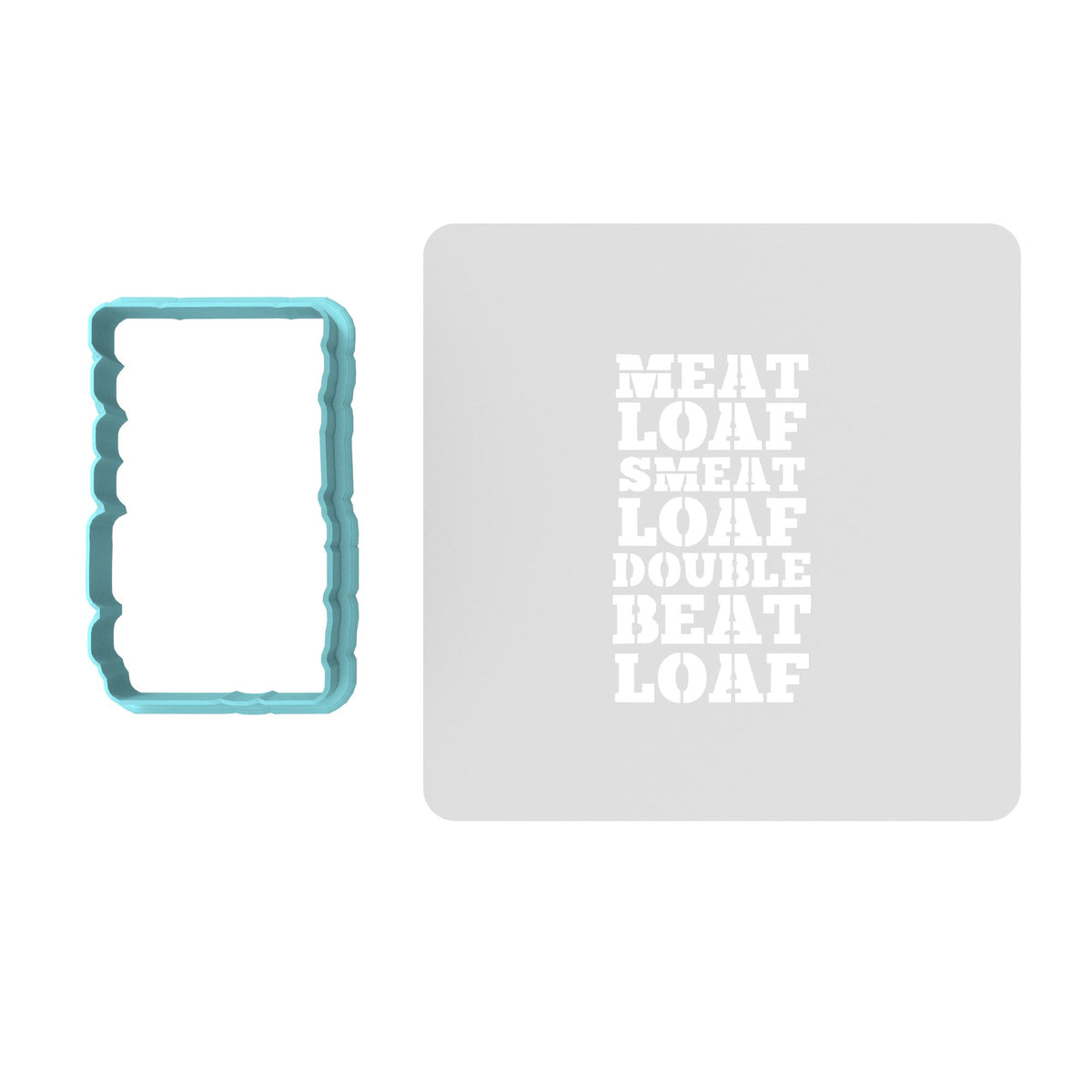 Meatloaf Beatloaf Cookie Cutter | Stamp | Stencil #1 Xmas / Winter / NYE Cookie Cutter Lady MINI - 2 Inches (5cm) **BUNDLE** Cutter + Stencil 