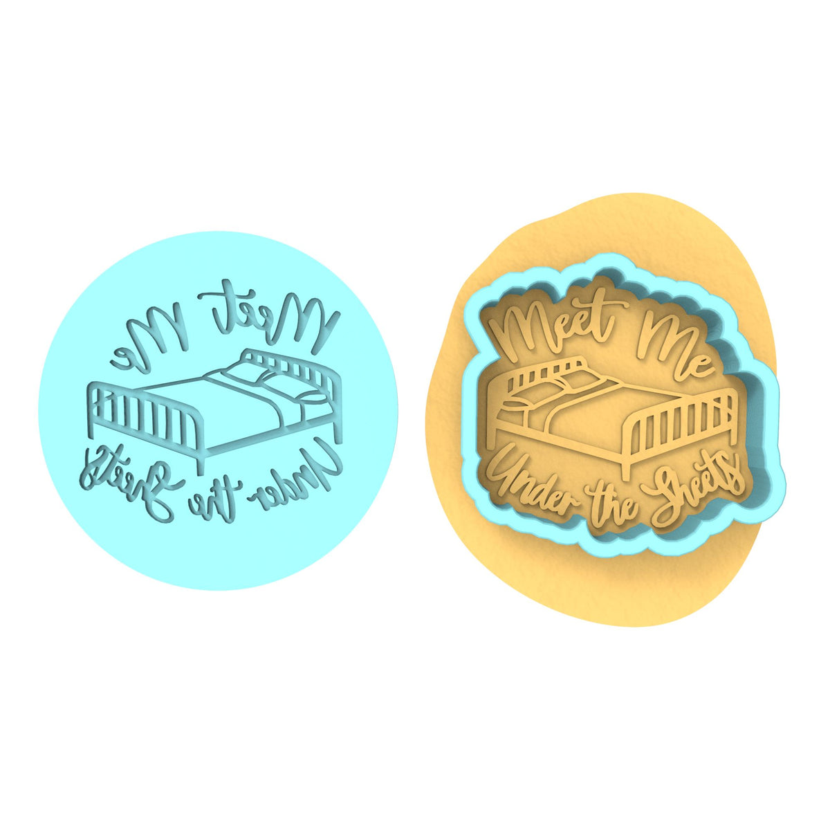 Meet Me Under the Sheets Cookie Cutter | Stamp | Stencil #1 Bachelorette & Bachelor Cookie Cutter Lady 