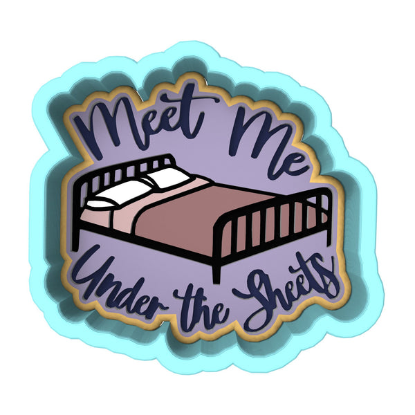Meet Me Under the Sheets Cookie Cutter | Stamp | Stencil #1 Bachelorette & Bachelor Cookie Cutter Lady 