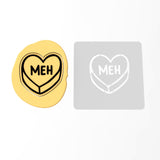 Meh Valentine Candy Heart Cookie Cutter | Stamp | Stencil Wedding / Baby / V Day Cookie Cutter Lady MINI - 2 Inches (5cm) Stencil ONLY 
