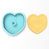 Meh Valentine Candy Heart Cookie Cutter | Stamp | Stencil
