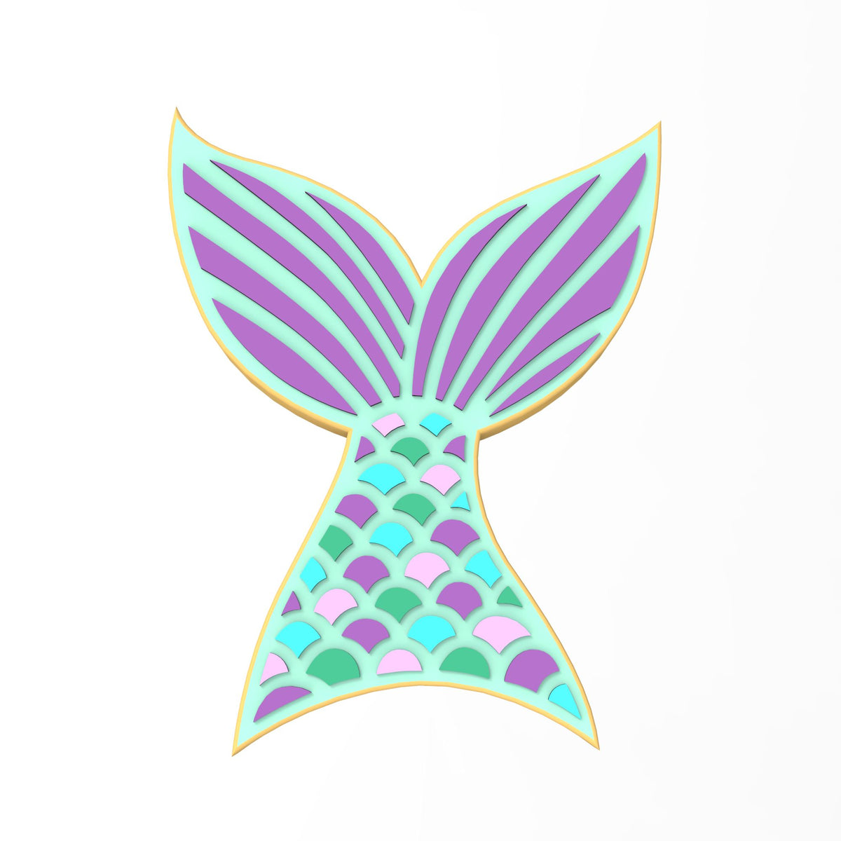 Mermaid Tail Cookie Cutter | Stamp | Stencil #1