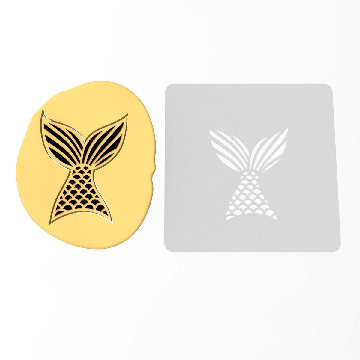 Mermaid Tail Cookie Cutter | Stamp | Stencil #1