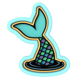 Mermaid Tail Splash Cookie Cutter | Stamp | Stencil #1 Cookie Cutters Cookie Cutter Lady 