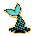 Mermaid Tail Splash Cookie Cutter | Stamp | Stencil #1 Cookie Cutters Cookie Cutter Lady 