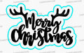 Merry Christmas Antlers Cookie Cutter | Stamp | Stencil #1