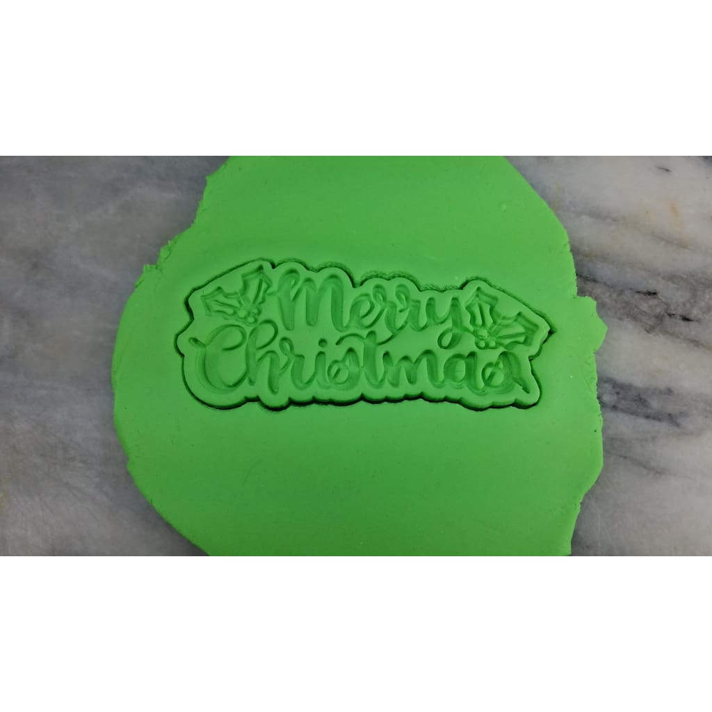 Merry Christmas Cookie Cutter  Outline & Stamp #1