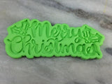 Merry Christmas Cookie Cutter Outline & Stamp #1 Xmas / Winter / NYE Cookie Cutter Lady 