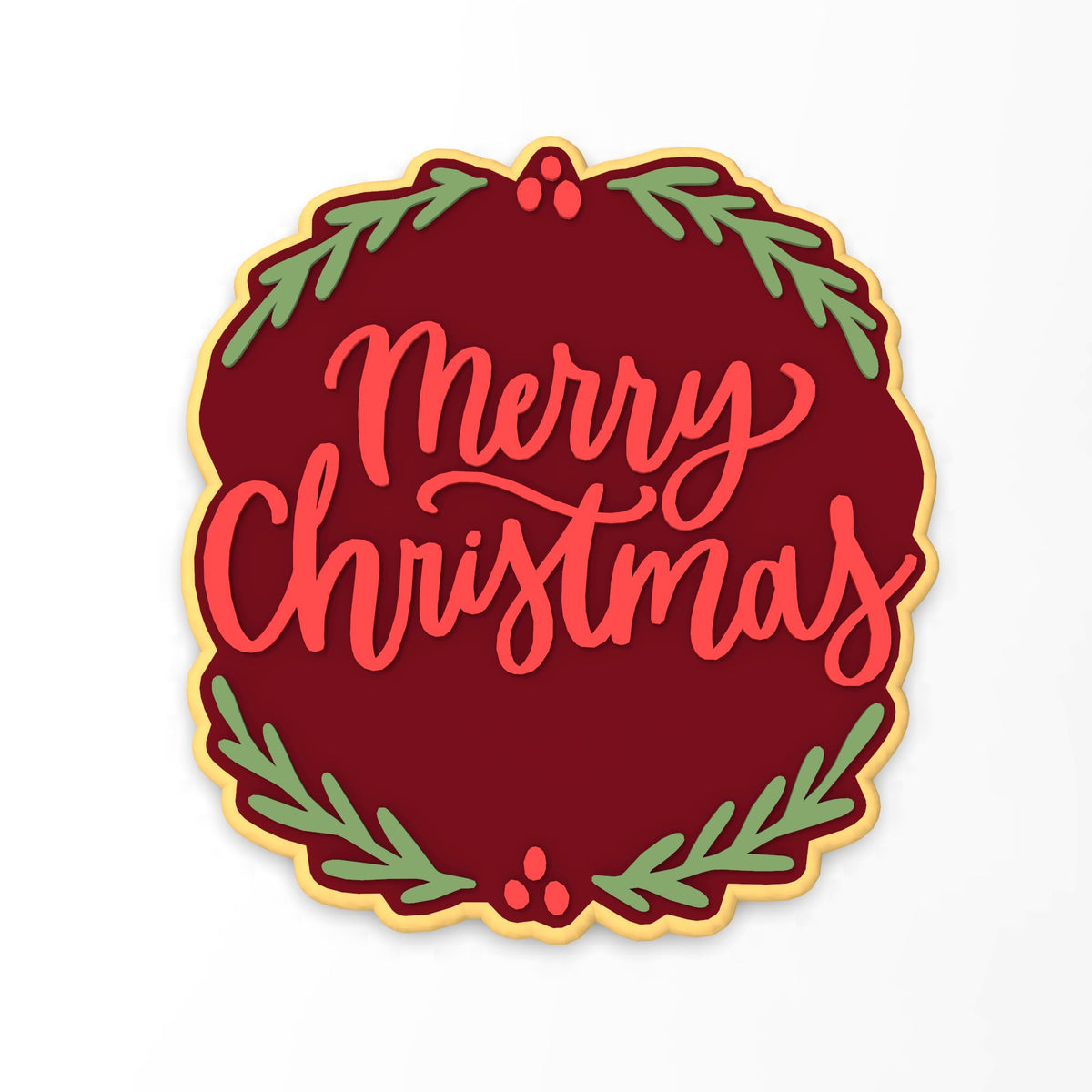 Merry Christmas Cookie Cutter | Stamp | Stencil #2