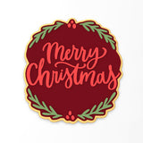 Merry Christmas Cookie Cutter | Stamp | Stencil #2