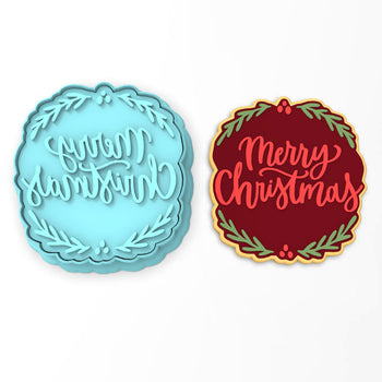 Merry Christmas Cookie Cutter | Stamp | Stencil #2