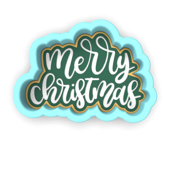 Merry Christmas Cookie Cutter | Stamp | Stencil #3