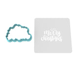 Merry Christmas Cookie Cutter | Stamp | Stencil #3 Xmas / Winter / NYE Cookie Cutter Lady MINI - 2 Inches (5cm) **BUNDLE** Cutter + Stencil 