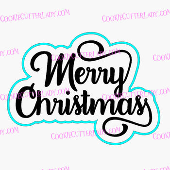 Merry Christmas Cookie Cutter | Stamp | Stencil #4