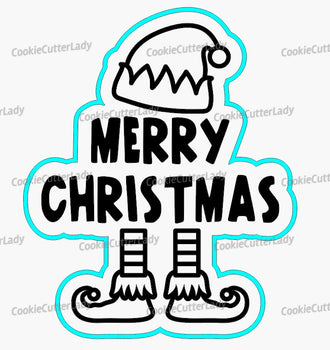 Merry Christmas Elf Cookie Cutter | Stamp | Stencil #1