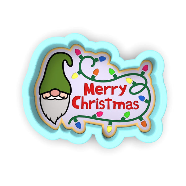 Merry Christmas Gnome Cookie Cutter | Stamp | Stencil #1