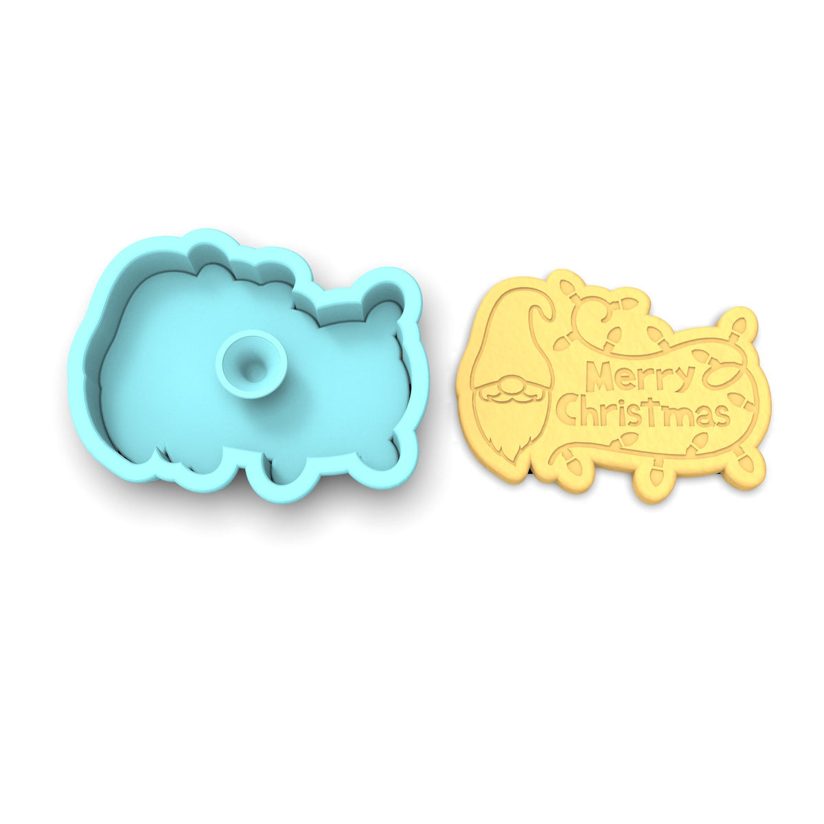 Merry Christmas Gnome Cookie Cutter | Stamp | Stencil #1